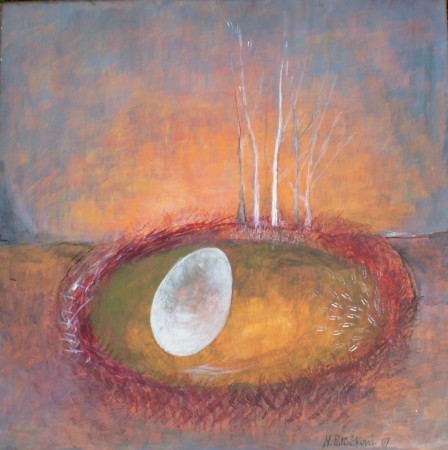 M10,Vznik, acryl na plátně,50x50,8000Kč